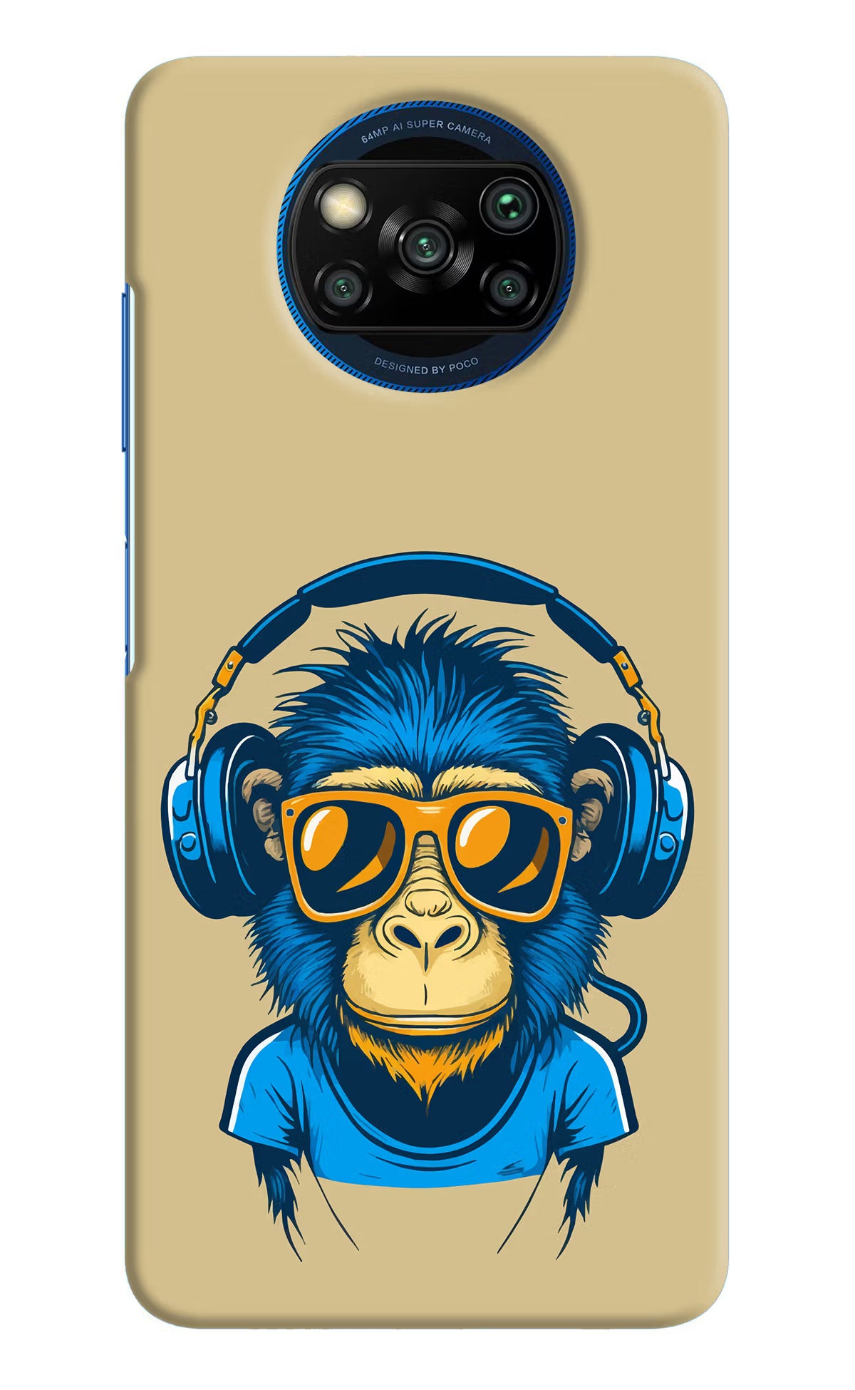 Monkey Headphone Poco X3/X3 Pro Hard Case Back Cover by Casekaro