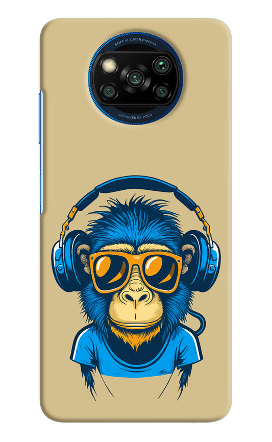 Monkey Headphone Poco X3/X3 Pro Hard Case Back Cover by Casekaro