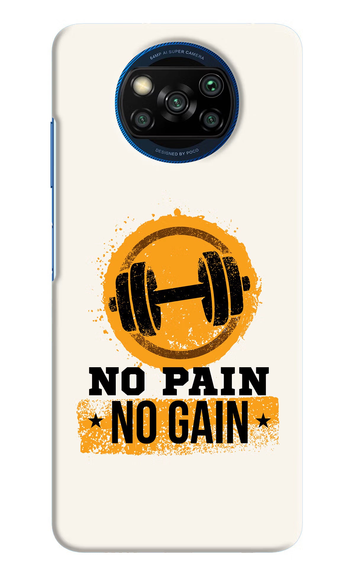 No Pain No Gain Poco X3/X3 Pro Hard Case Back Cover by Casekaro