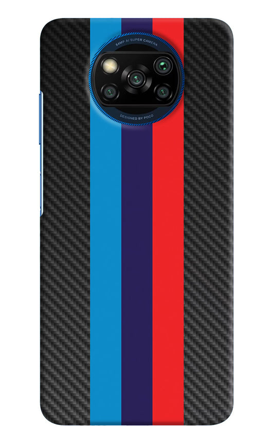 BMW Stripes Pattern Poco X3/X3 Pro Hard Case Back Cover by Casekaro