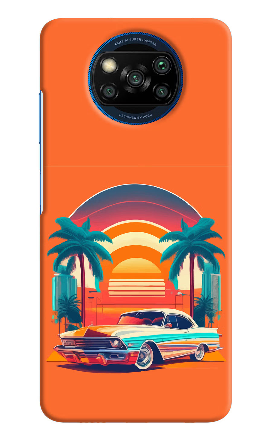 Palm Drive 80s Poco X3/X3 Pro Back Cover, Hard case