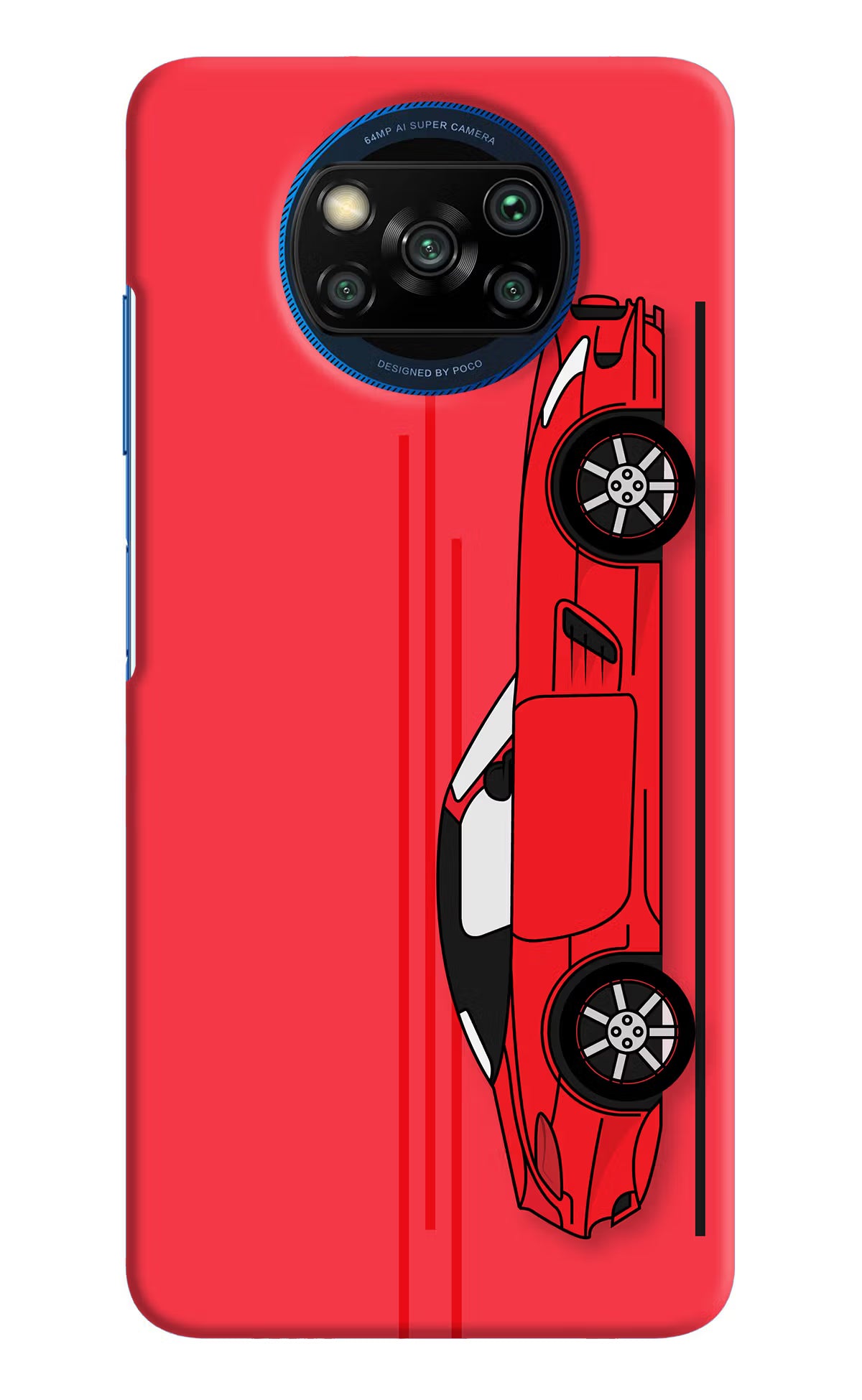 Red Velocity Poco X3/X3 Pro Hard Case Back Cover by Casekaro