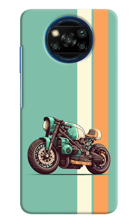 Striped Moto Drift Poco X3/X3 Pro Hard Case Back Cover by Casekaro