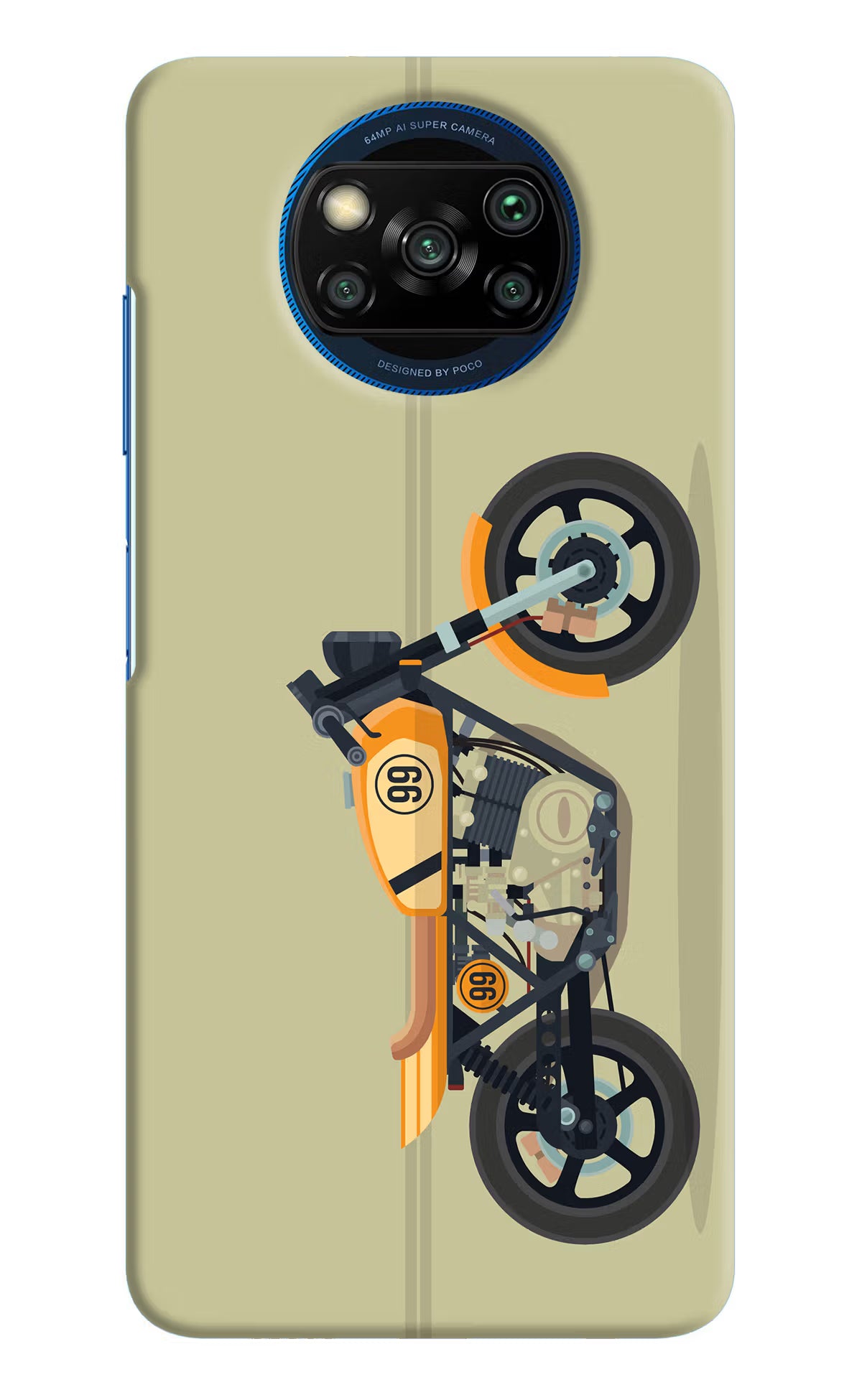 Vertical Speedster Poco X3/X3 Pro Hard Case Back Cover by Casekaro