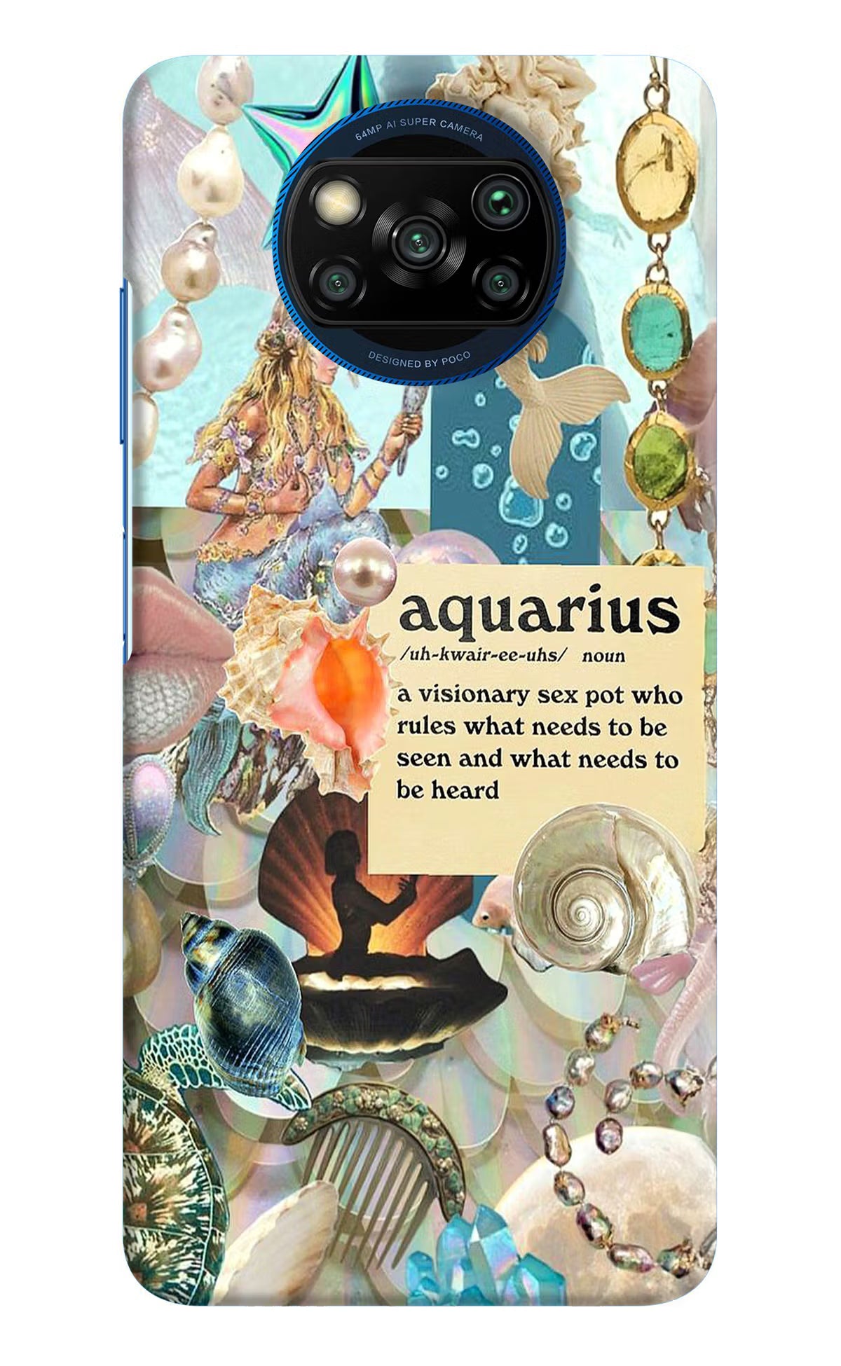 Aquarius Zodiac Poco X3/X3 Pro Hard Case Back Cover by Casekaro