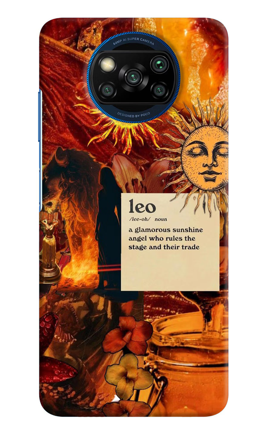 Leo Zodiac Poco X3/X3 Pro Back Cover, Hard case