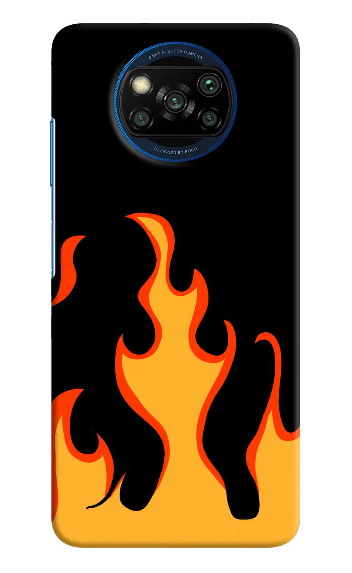 Fired Up – Black Poco X3/X3 Pro Hard Case Back Cover by Casekaro