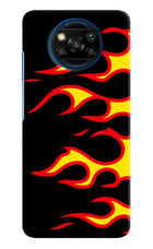Side Sweep Flames Poco X3/X3 Pro Hard Case Back Cover by Casekaro