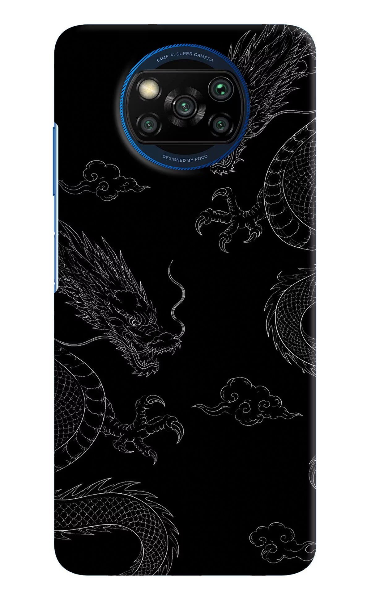 Twin Dragons Poco X3/X3 Pro Hard Case Back Cover by Casekaro