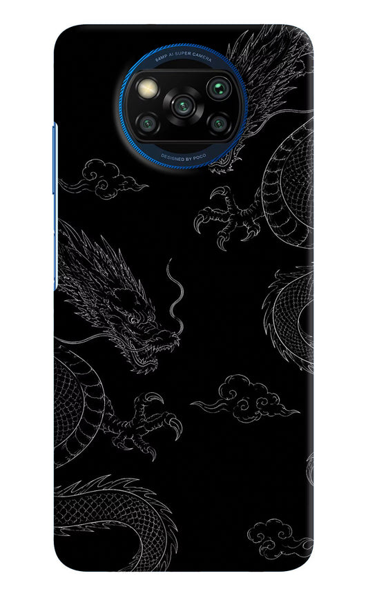 Twin Dragons Poco X3/X3 Pro Hard Case Back Cover by Casekaro