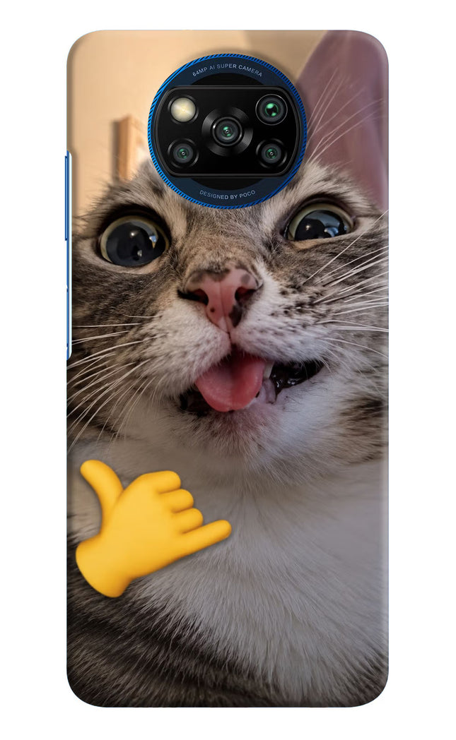 Silly Cat Call Poco X3/X3 Pro Hard Case Back Cover by Casekaro
