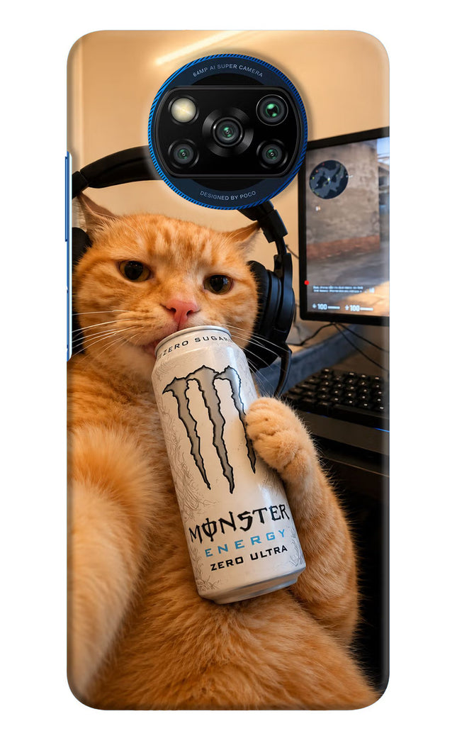 Gamer Cat Energy Poco X3/X3 Pro Hard Case Back Cover by Casekaro