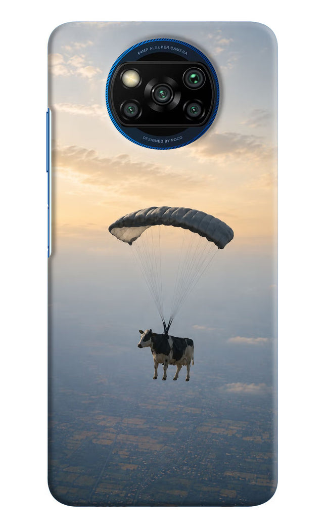 Skydiving Cow Poco X3/X3 Pro Hard Case Back Cover by Casekaro