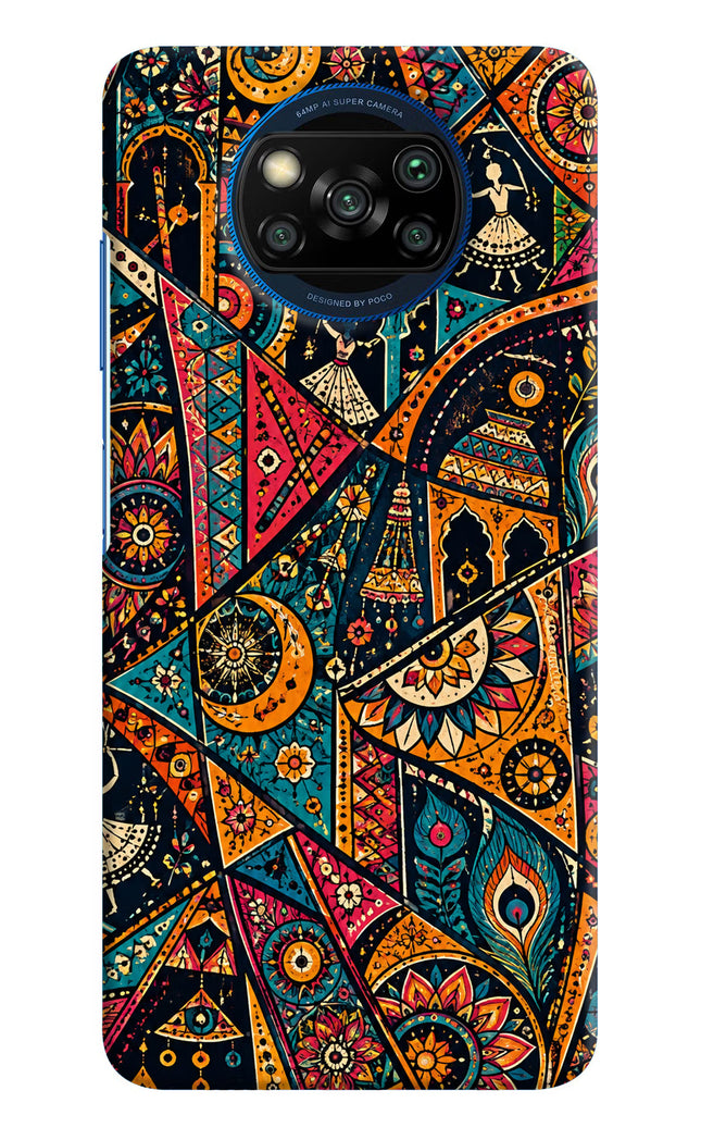 Folk Print Poco X3/X3 Pro Hard Case Back Cover by Casekaro