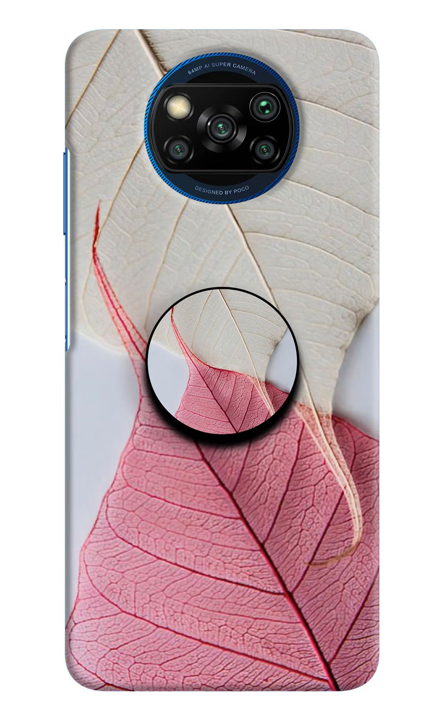 White Pink Leaf Poco X3/X3 Pro Pop Case, Hard case