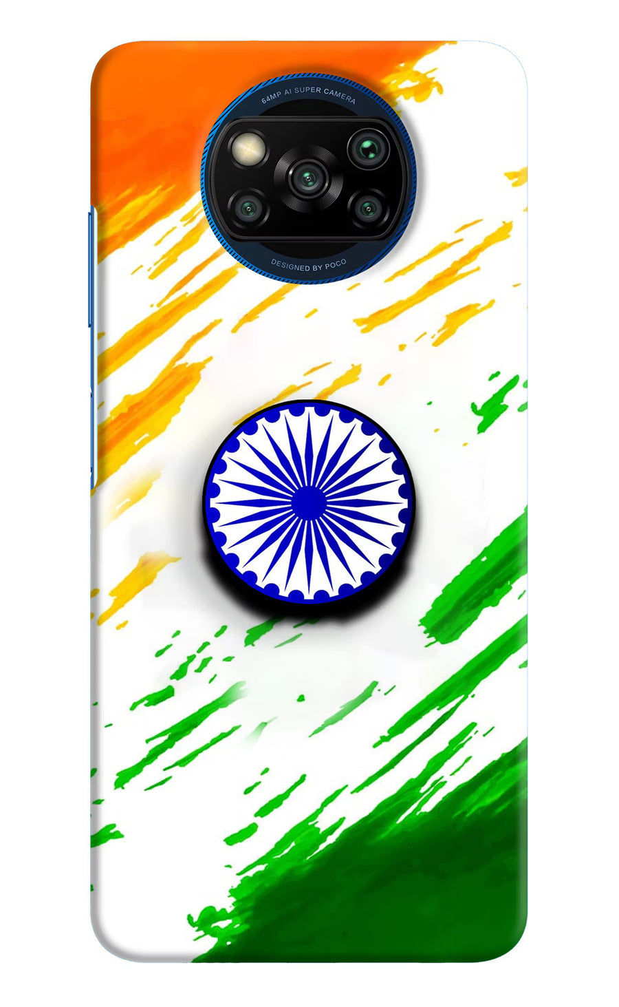 Indian Flag Ashoka Chakra Poco X3/X3 Pro Pop Case, Hard case