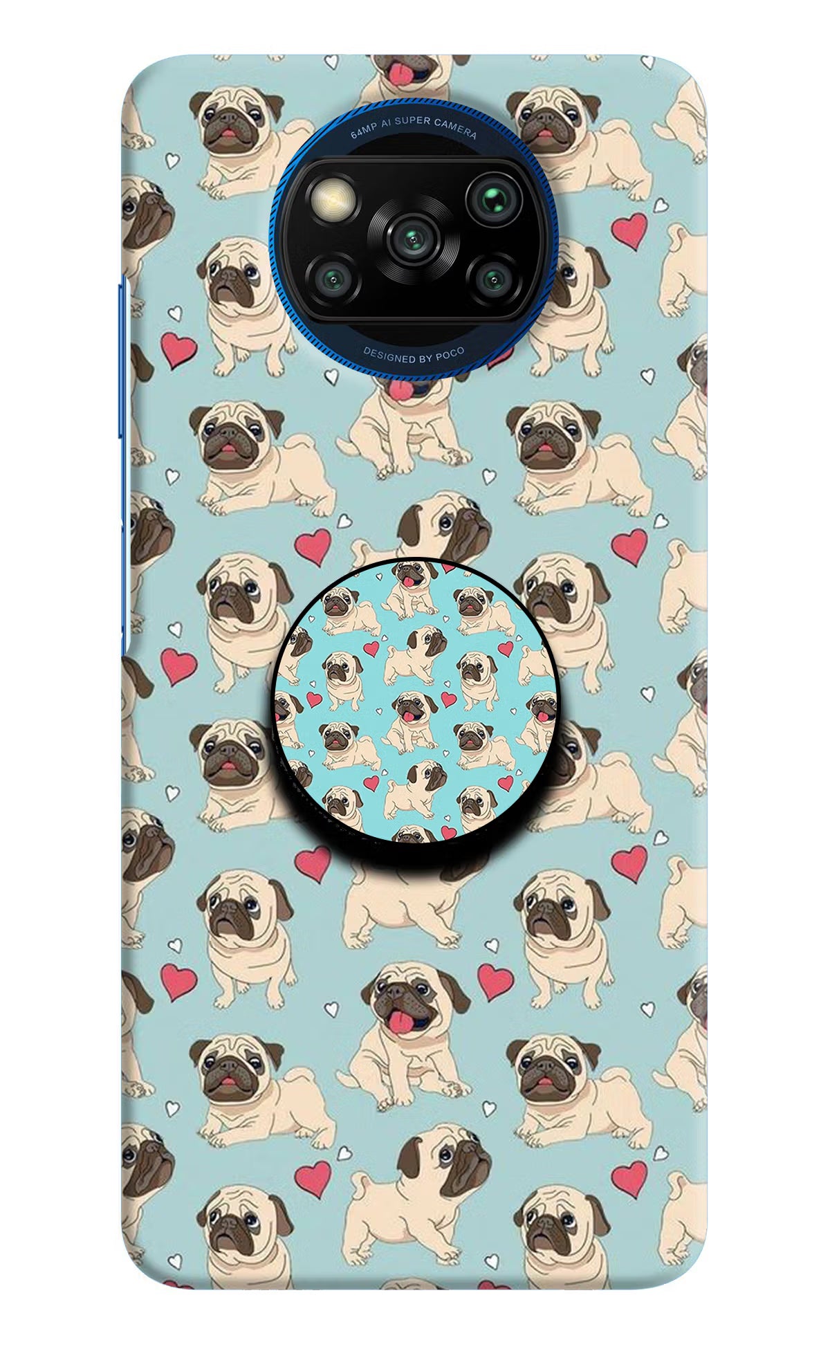 Pug Dog Poco X3/X3 Pro Pop Case by Casekaro