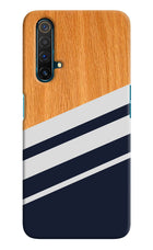 Blue and white wooden Realme X3 Hard Case Back Cover by Casekaro