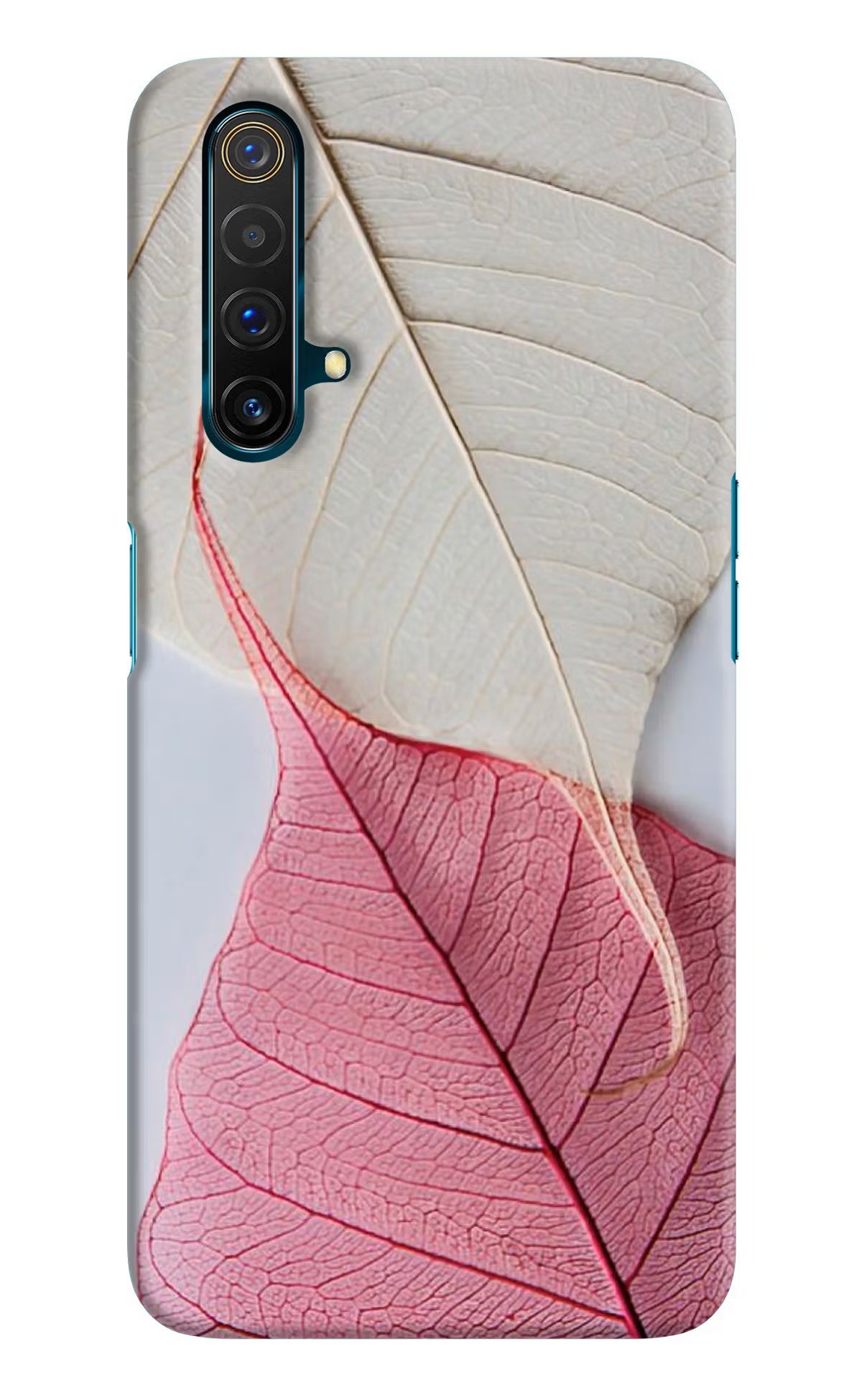 White Pink Leaf Realme X3 Hard Case Back Cover by Casekaro