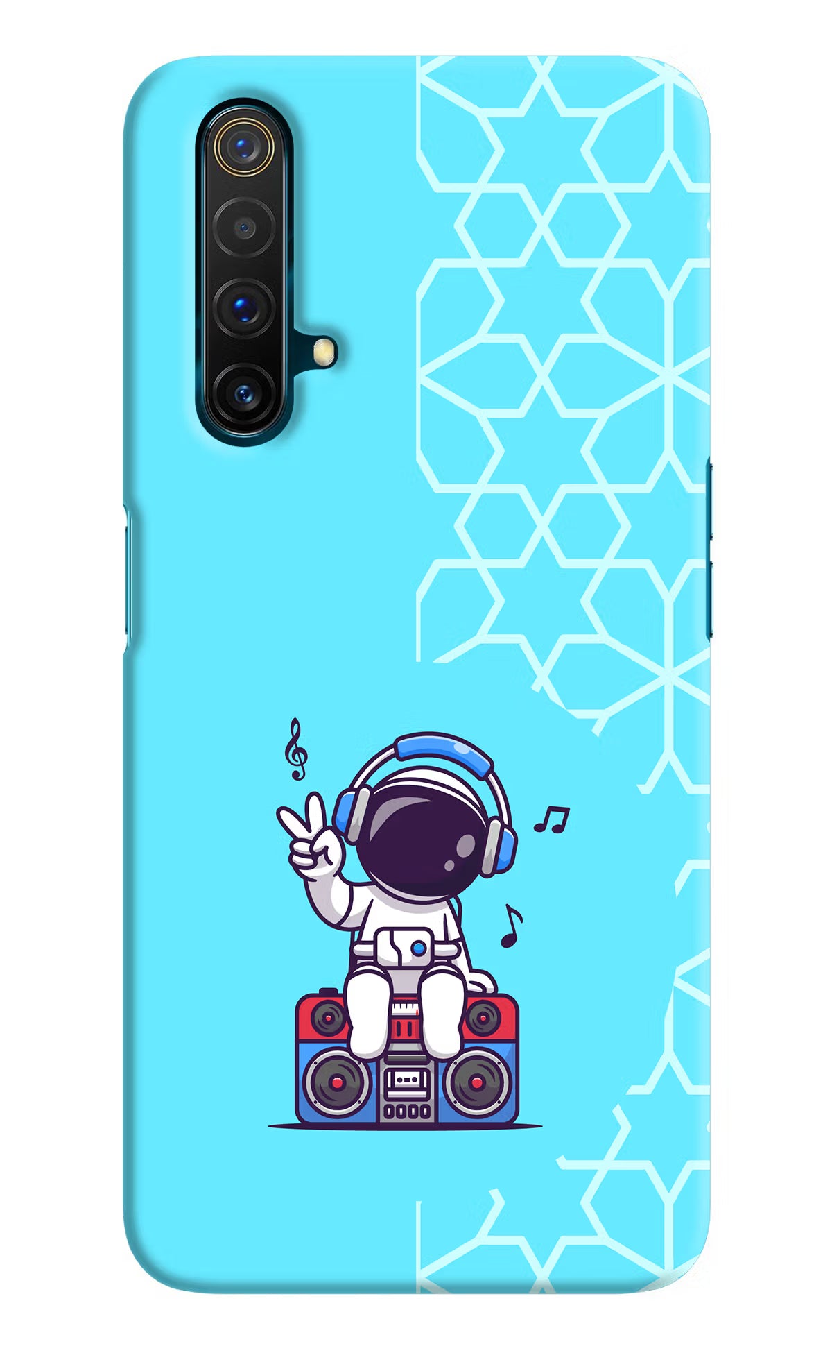 Cute Astronaut Chilling Realme X3 Hard Case Back Cover by Casekaro