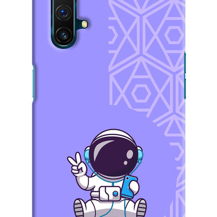 Cute Astronaut Chilling Realme X3 Hard Case Back Cover by Casekaro