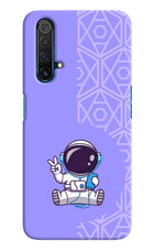 Cute Astronaut Chilling Realme X3 Hard Case Back Cover by Casekaro