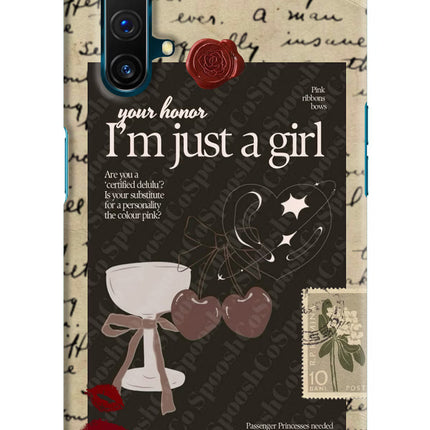 I am just a girl Realme X3 Hard Case Back Cover by Casekaro