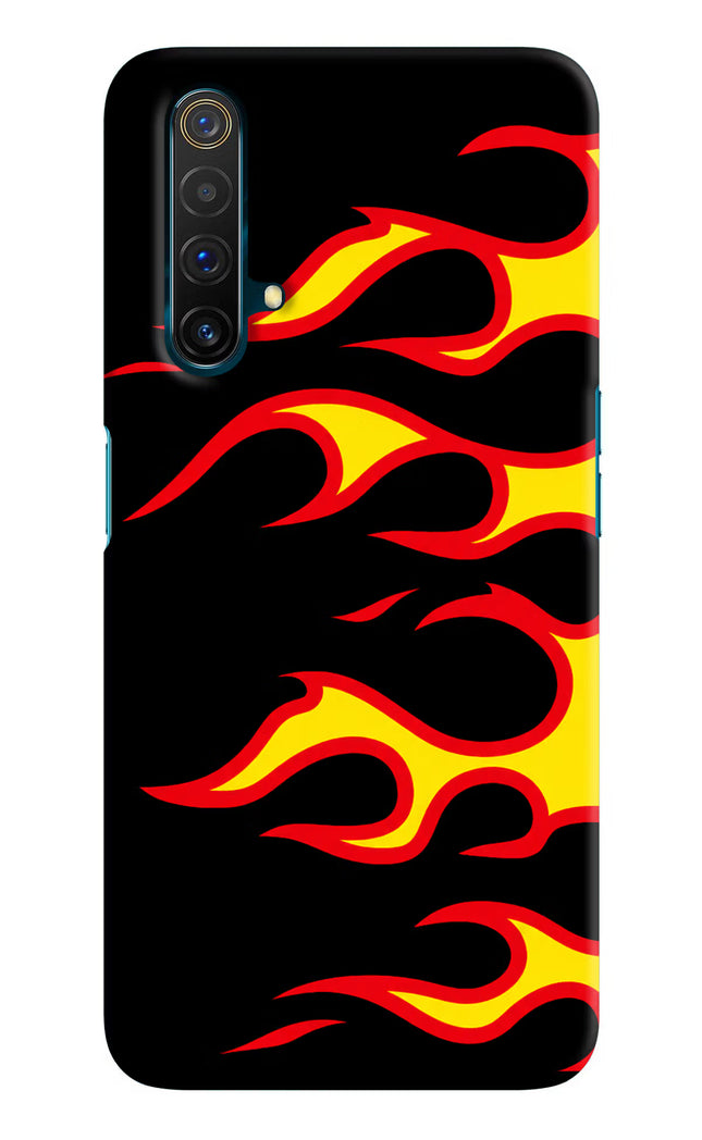 Side Sweep Flames Realme X3 Hard Case Back Cover by Casekaro