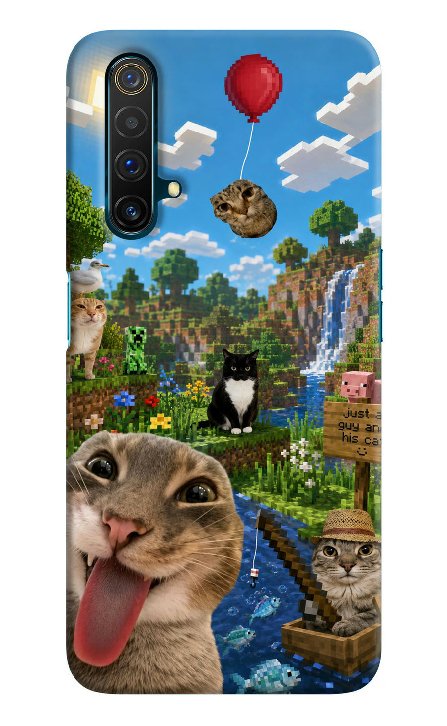 Minecraft Cat Chaos Realme X3 Back Cover, Hard case
