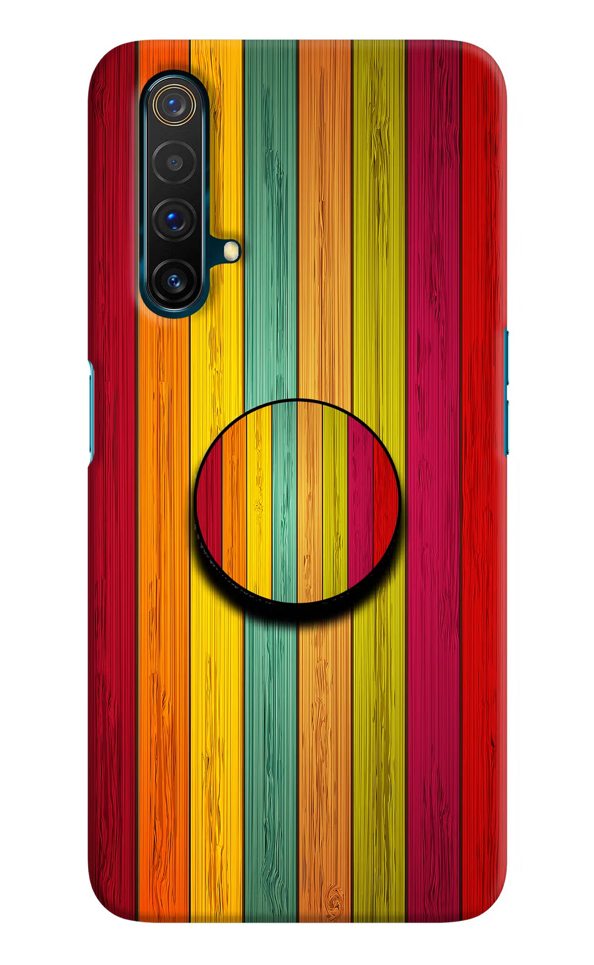 Multicolor Wooden Realme X3 Pop Case by Casekaro