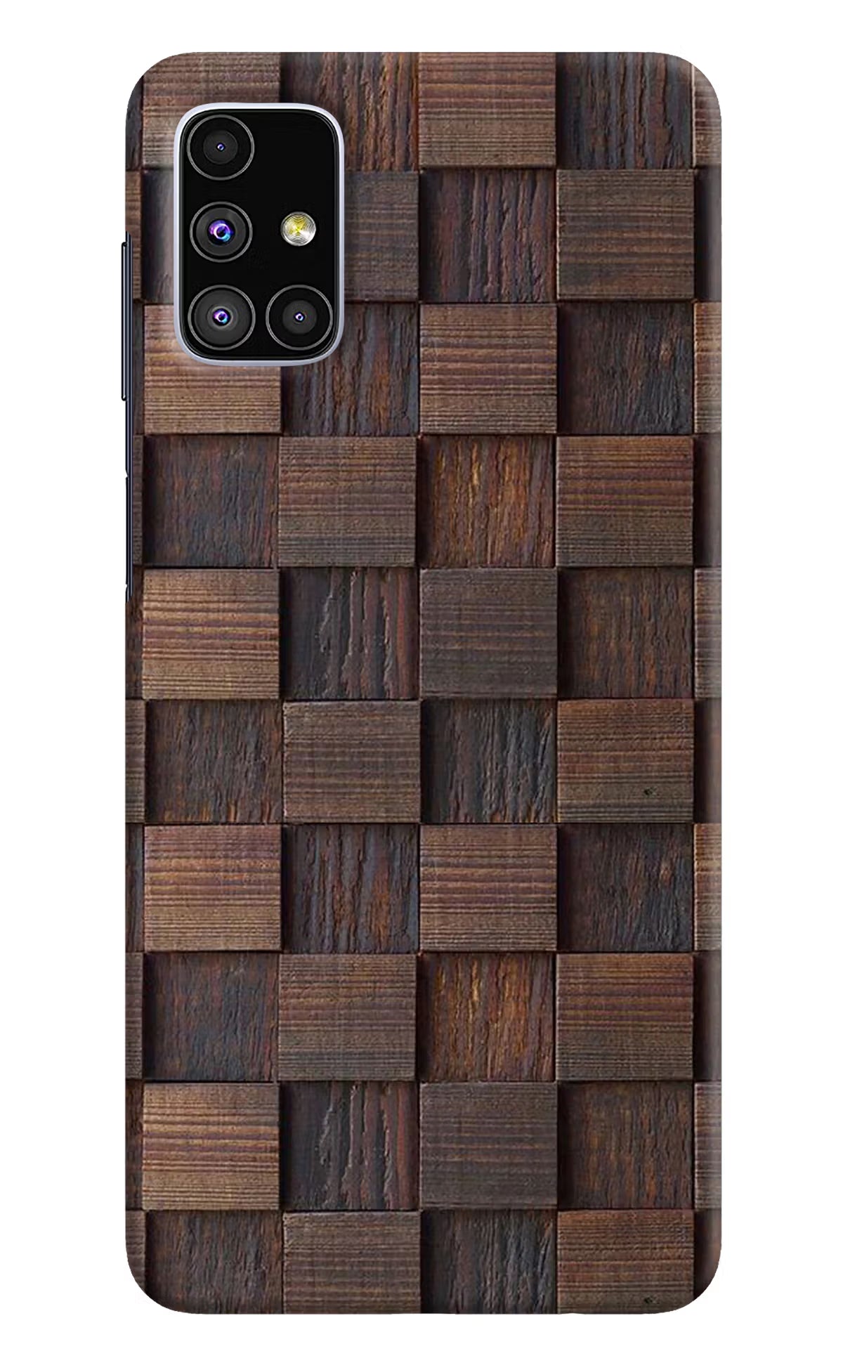 Wooden Cube Design Samsung M51 Hard Case Back Cover by Casekaro