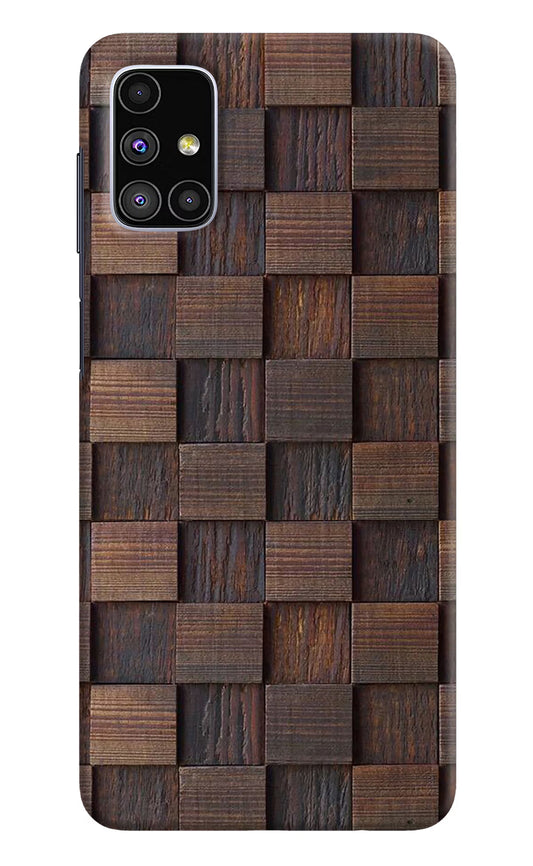 Wooden Cube Design Samsung M51 Hard Case Back Cover by Casekaro