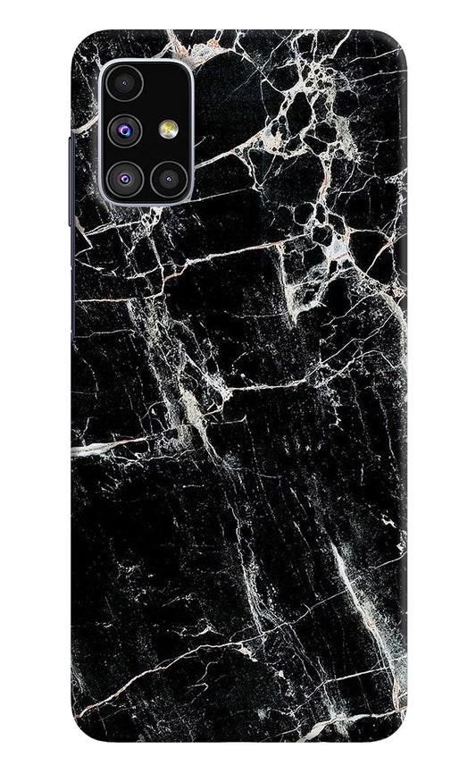 Black Marble Texture Samsung M51 Hard Case Back Cover by Casekaro