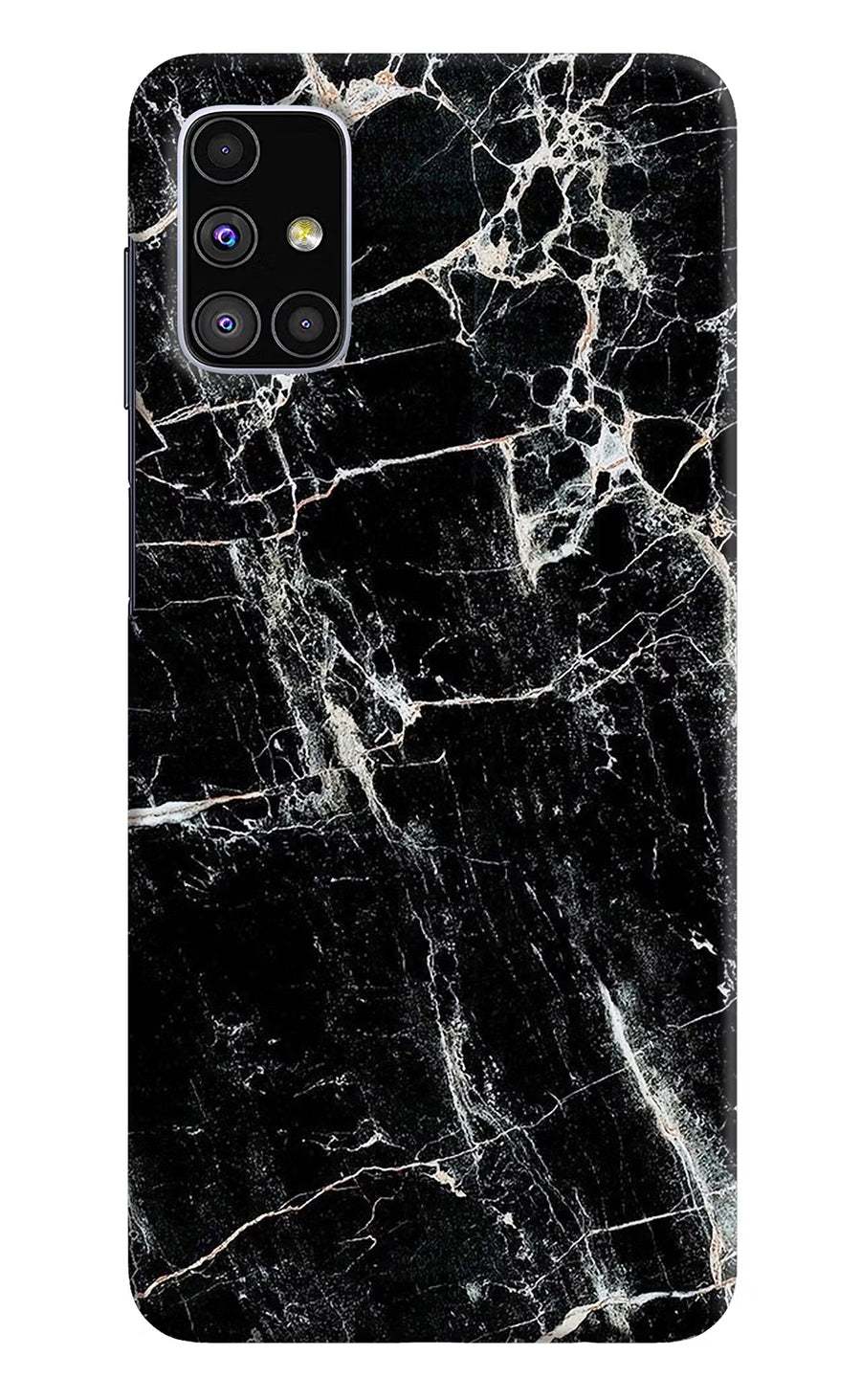 Black Marble Texture Samsung M51 Back Cover, Hard case