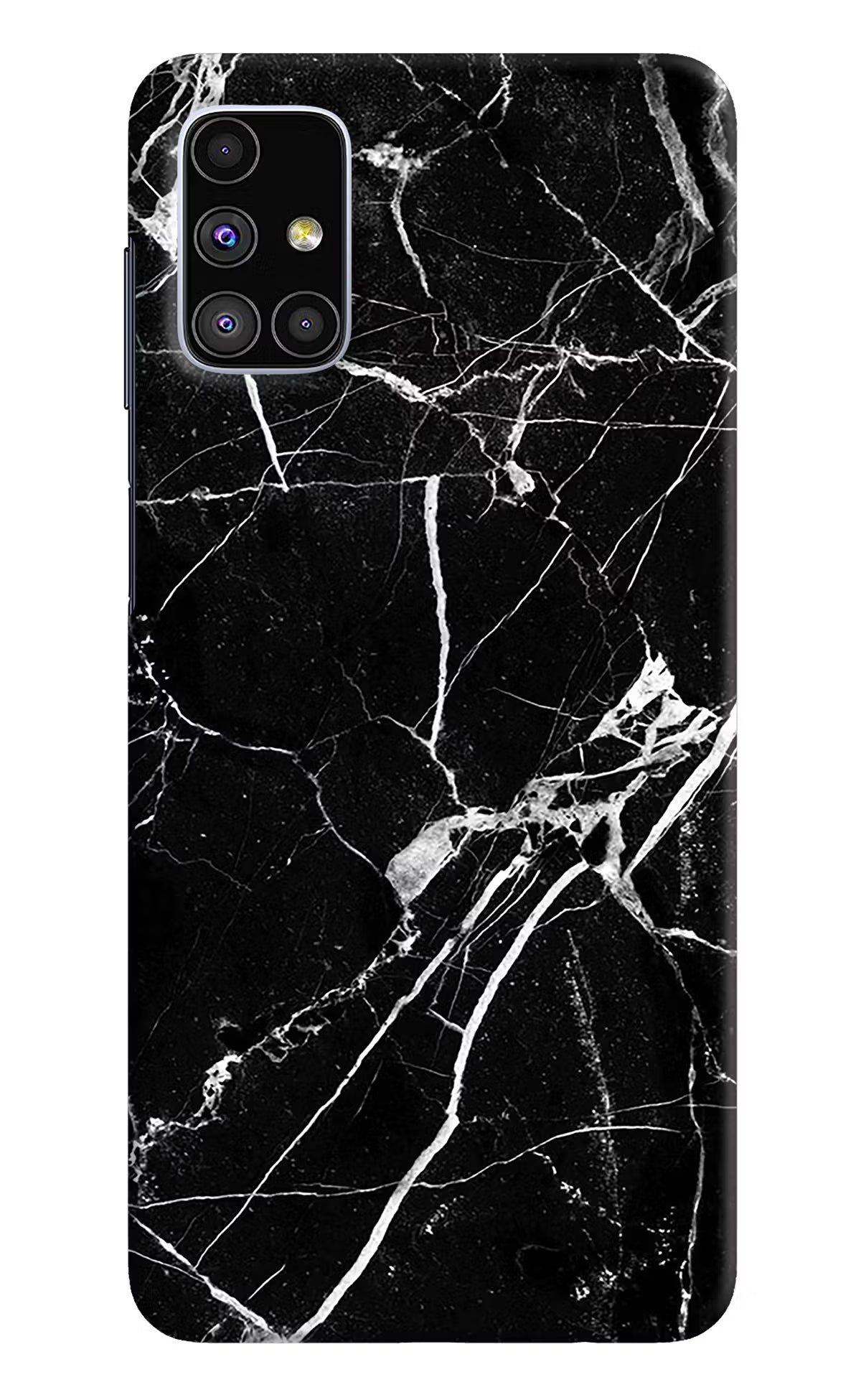 Black Marble Pattern Samsung M51 Hard Case Back Cover by Casekaro