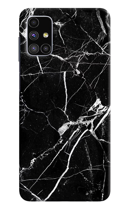 Black Marble Pattern Samsung M51 Hard Case Back Cover by Casekaro