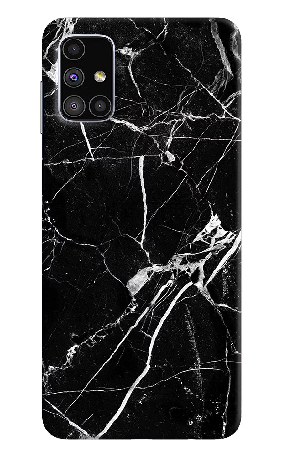 Black Marble Pattern Samsung M51 Back Cover, Hard case