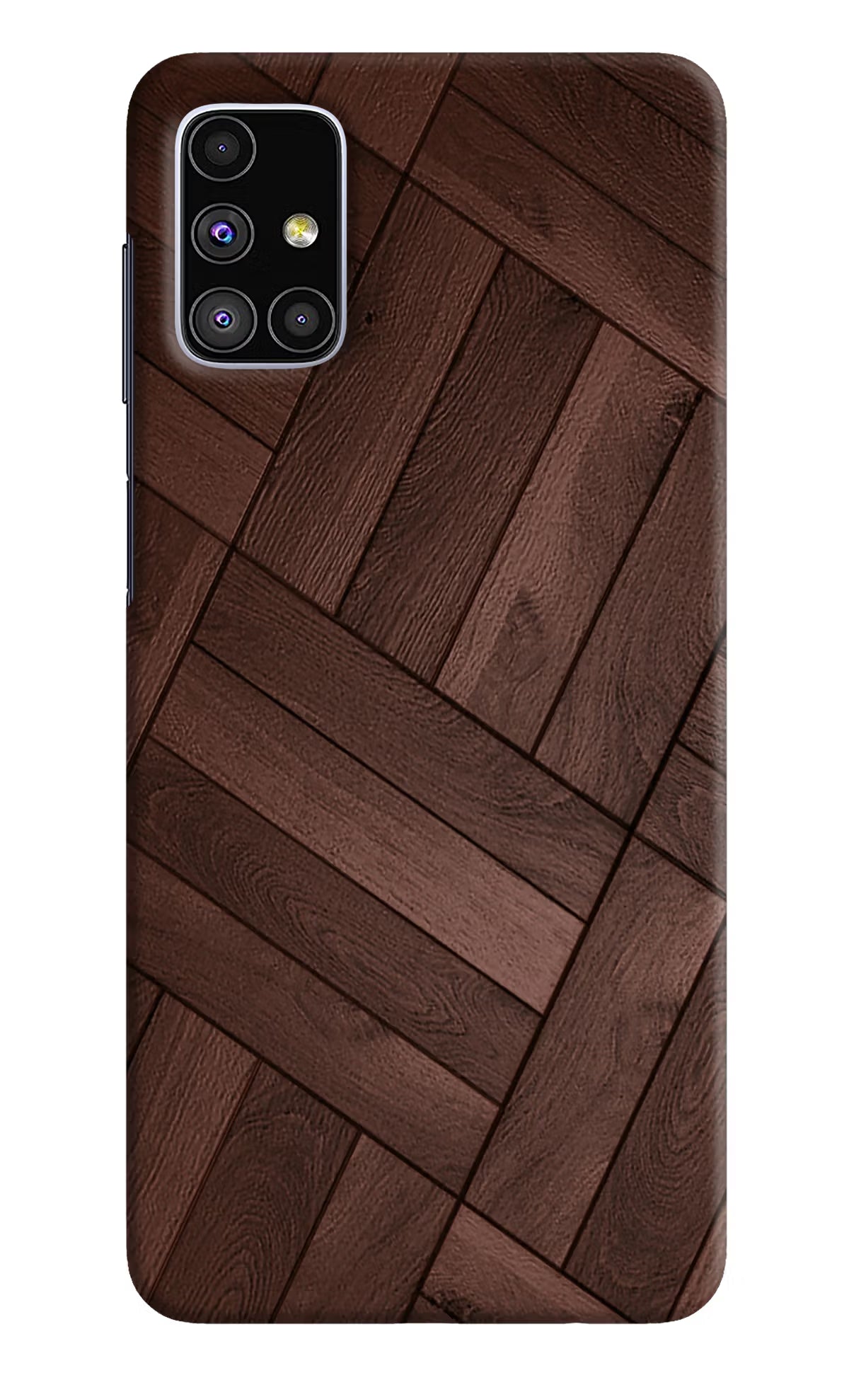 Wooden Texture Design Samsung M51 Hard Case Back Cover by Casekaro