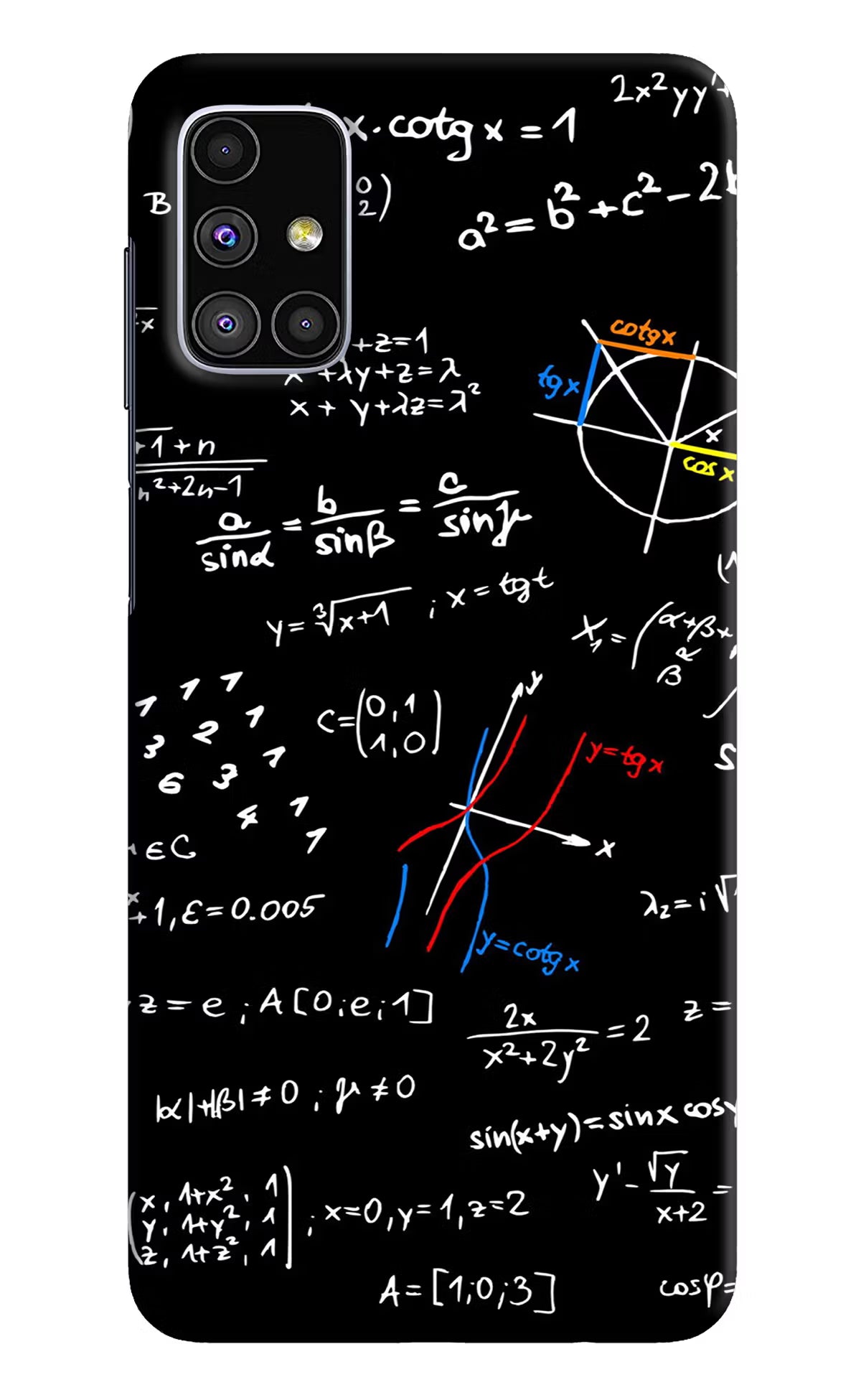 Mathematics Formula Samsung M51 Hard Case Back Cover by Casekaro