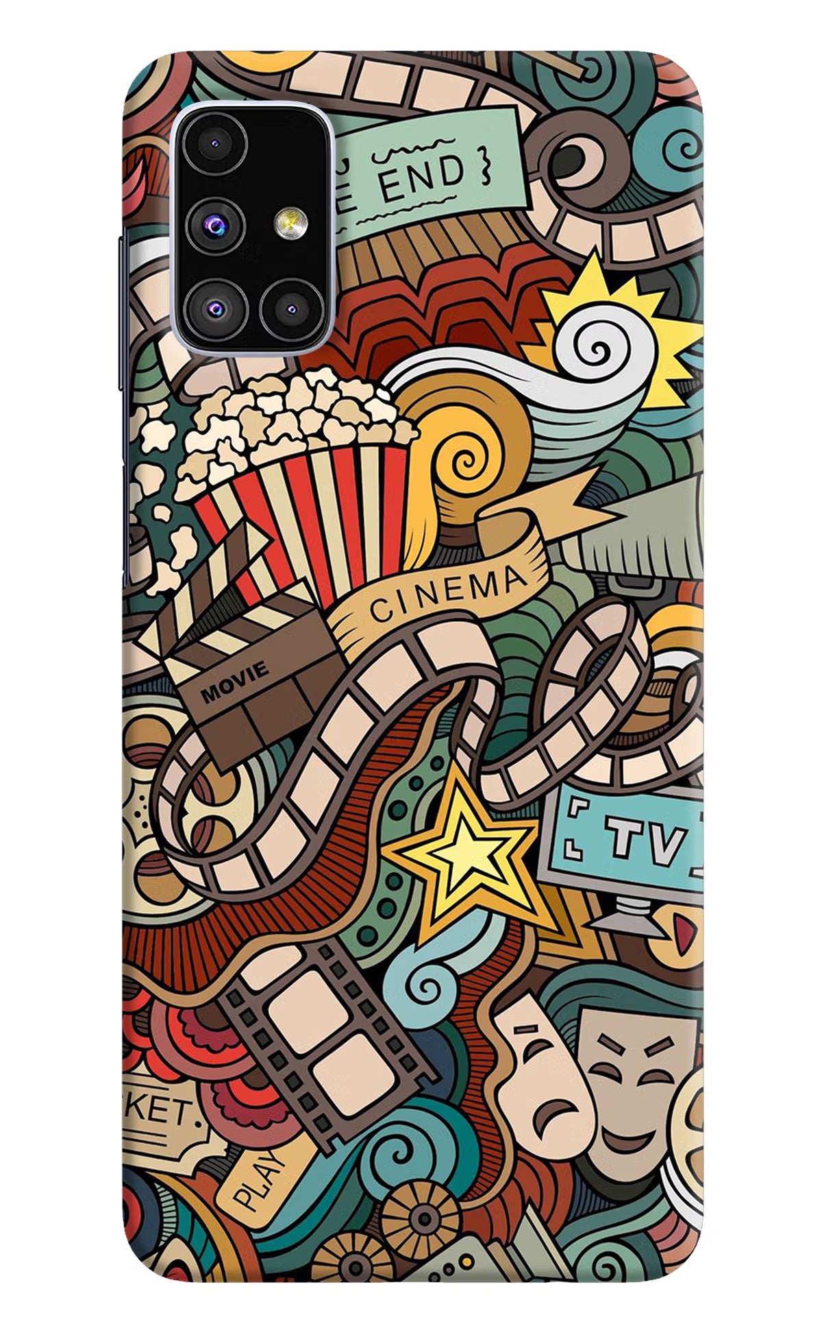 Cinema Abstract Samsung M51 Hard Case Back Cover by Casekaro