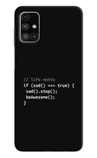 Life Motto Code Samsung M51 Hard Case Back Cover by Casekaro