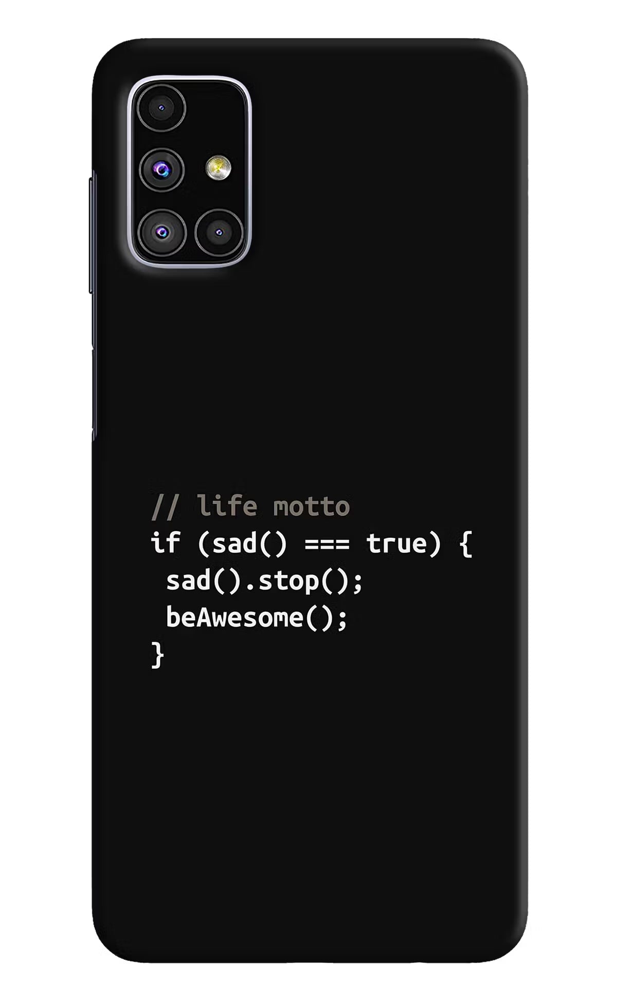 Life Motto Code Samsung M51 Hard Case Back Cover by Casekaro