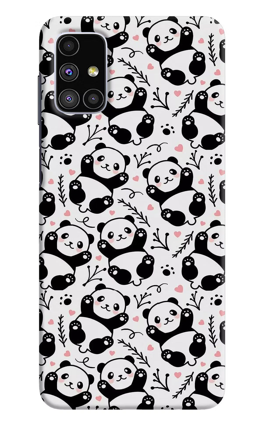 Cute Panda Samsung M51 Back Cover, Hard case
