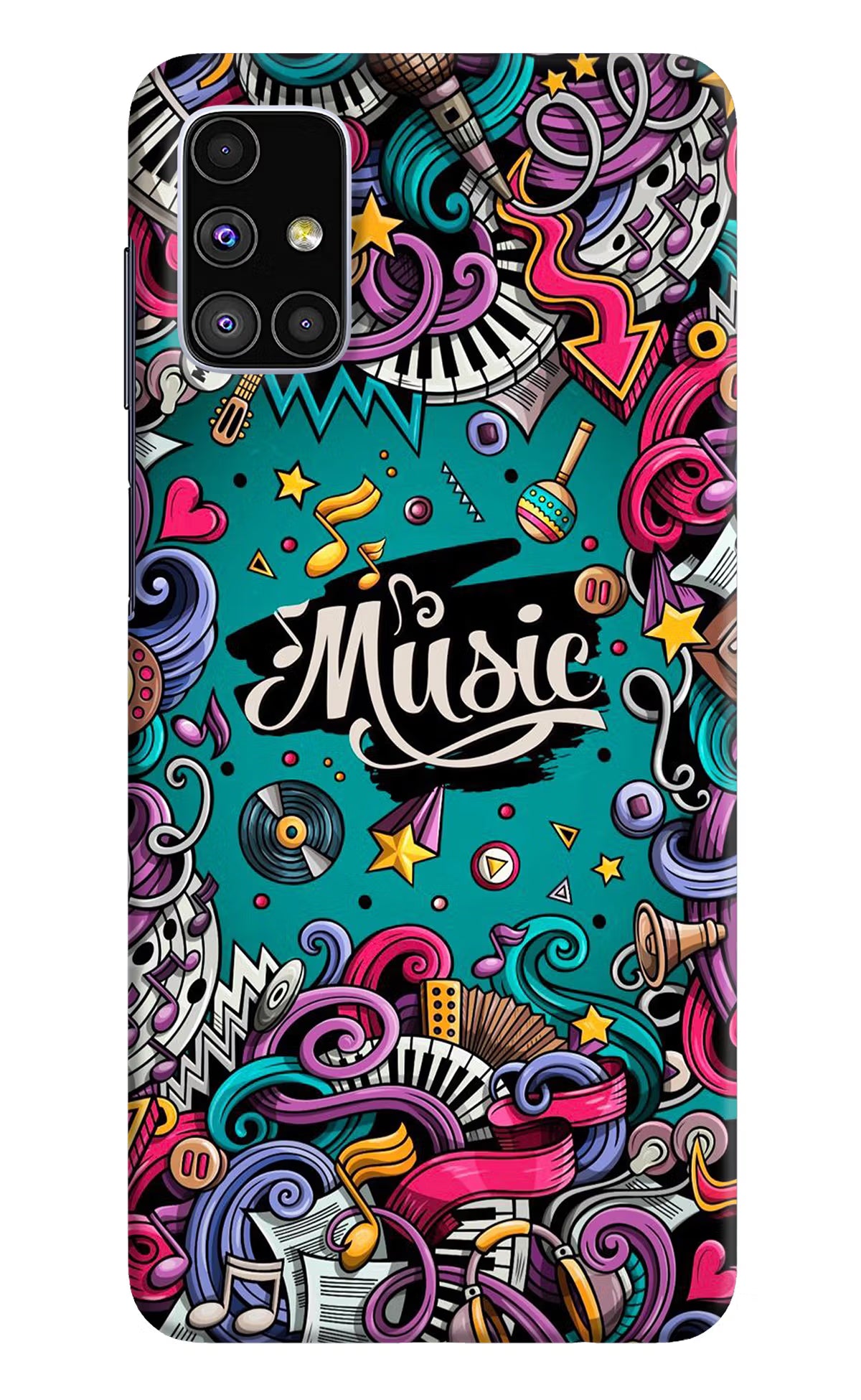 Music Graffiti Samsung M51 Hard Case Back Cover by Casekaro