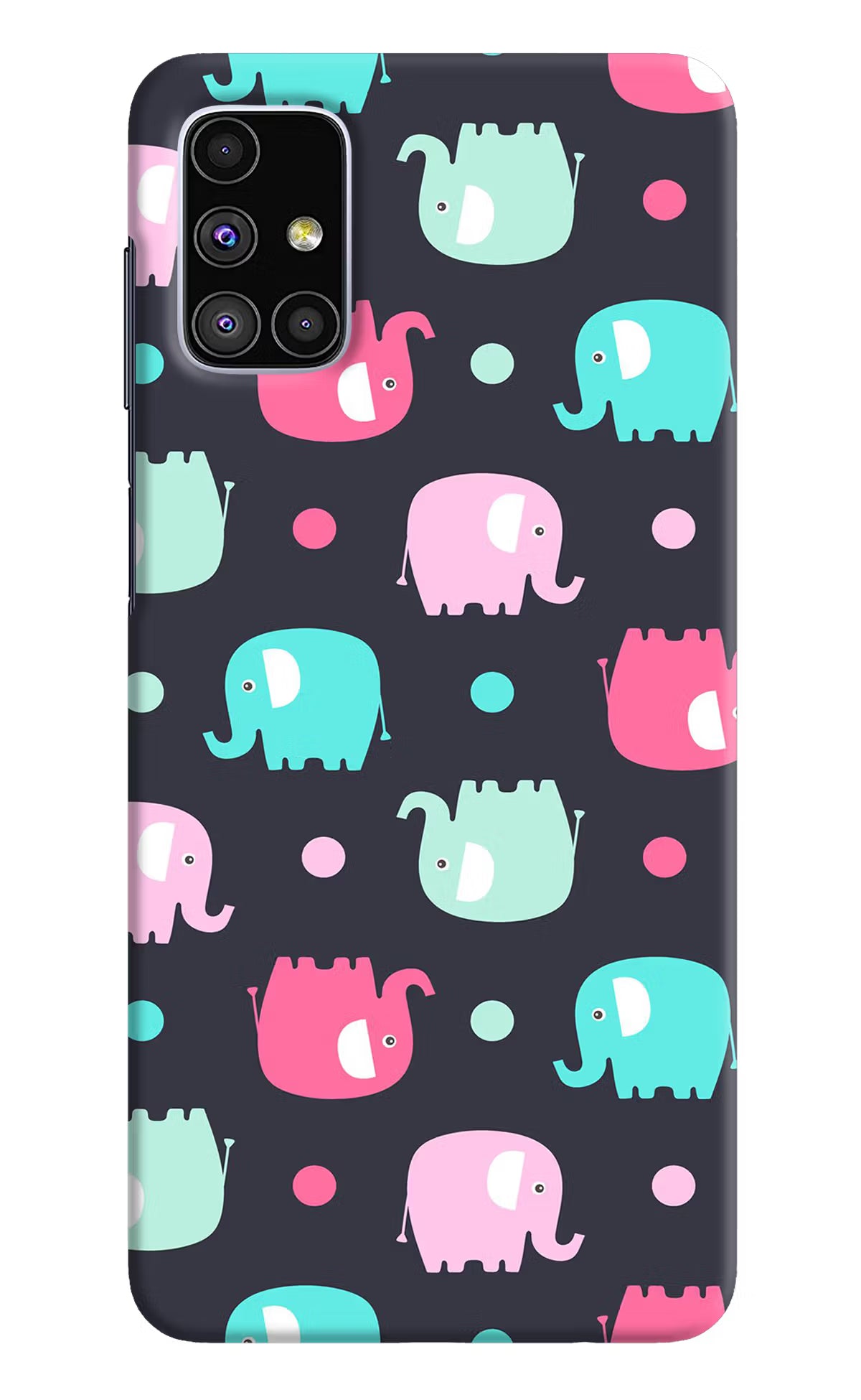 Elephants Samsung M51 Hard Case Back Cover by Casekaro