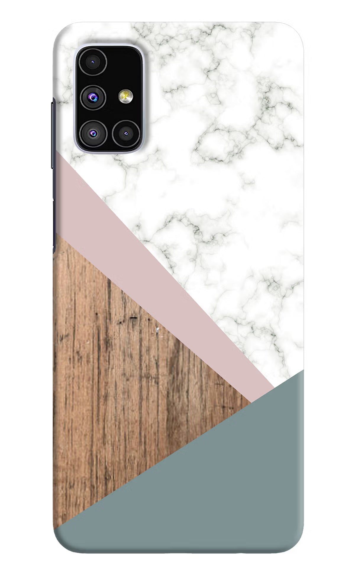 Marble wood Abstract Samsung M51 Hard Case Back Cover by Casekaro