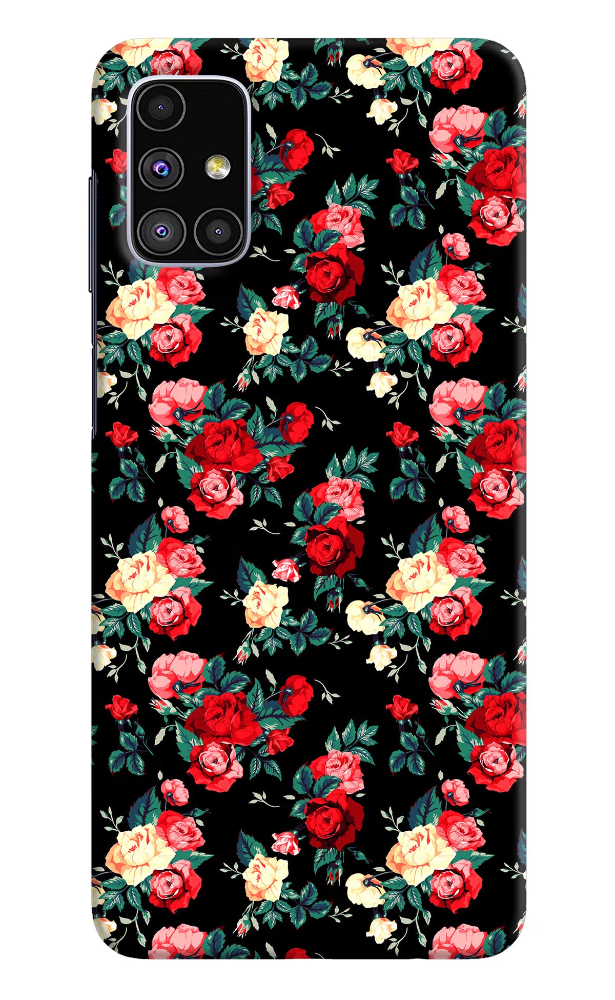 Rose Pattern Samsung M51 Hard Case Back Cover by Casekaro