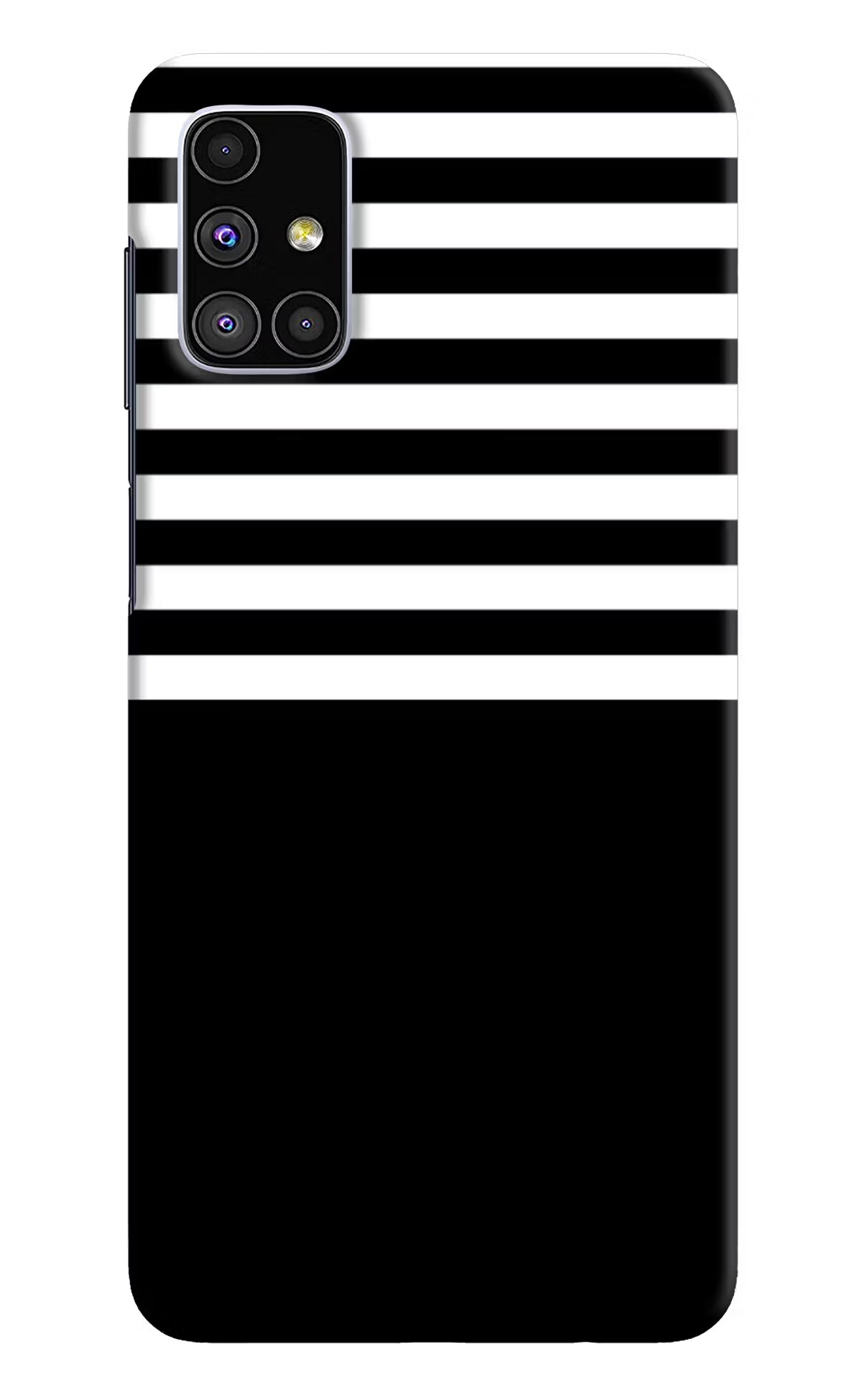 Black and White Print Samsung M51 Hard Case Back Cover by Casekaro