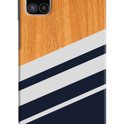 Blue and white wooden Samsung M51 Hard Case Back Cover by Casekaro