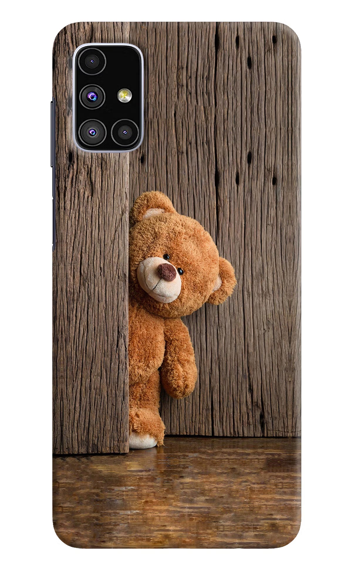 Teddy Wooden Samsung M51 Hard Case Back Cover by Casekaro